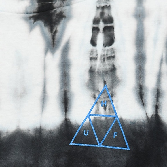 NWOT HUF TRIPLE TRIANGE LIGHTNING BLACK TEE - SZ S - Picture 2 of 6